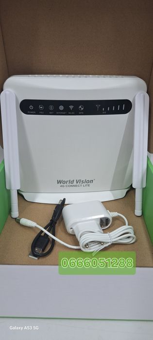 4G Wi-Fi роутер World Vision CONNECT LITE+шнур живлення від повер банк