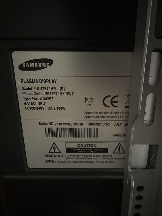 Телевізор samsung ps-42e71sr