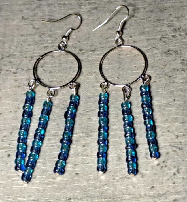 Kolczyki niebieskie dyndałki