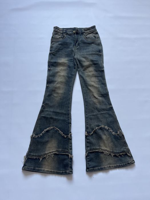 Джинси flared faded jeans клеш кльош джинсы opium baggy archive