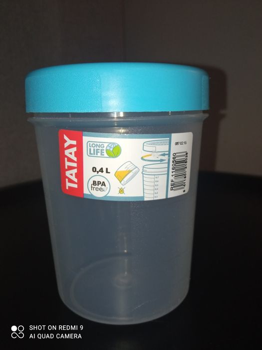 TATAY Pojemnik na żywność z zamknięciem śrubowym, okrągły, 0,4 l