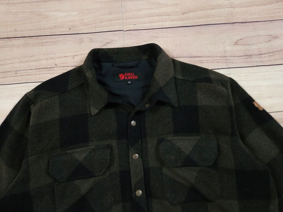 FJALL RAVEN Koszula w Kratę Męska Wełniana Logowana r. XXL