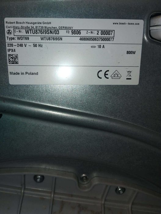 Suszarka Bosch 8 kg