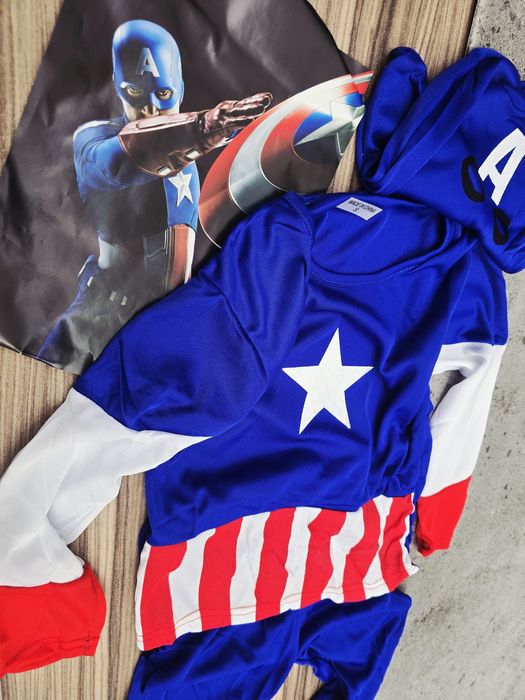 Strój przebranie dla dzieci Kapitan Ameryka rozm L nowy