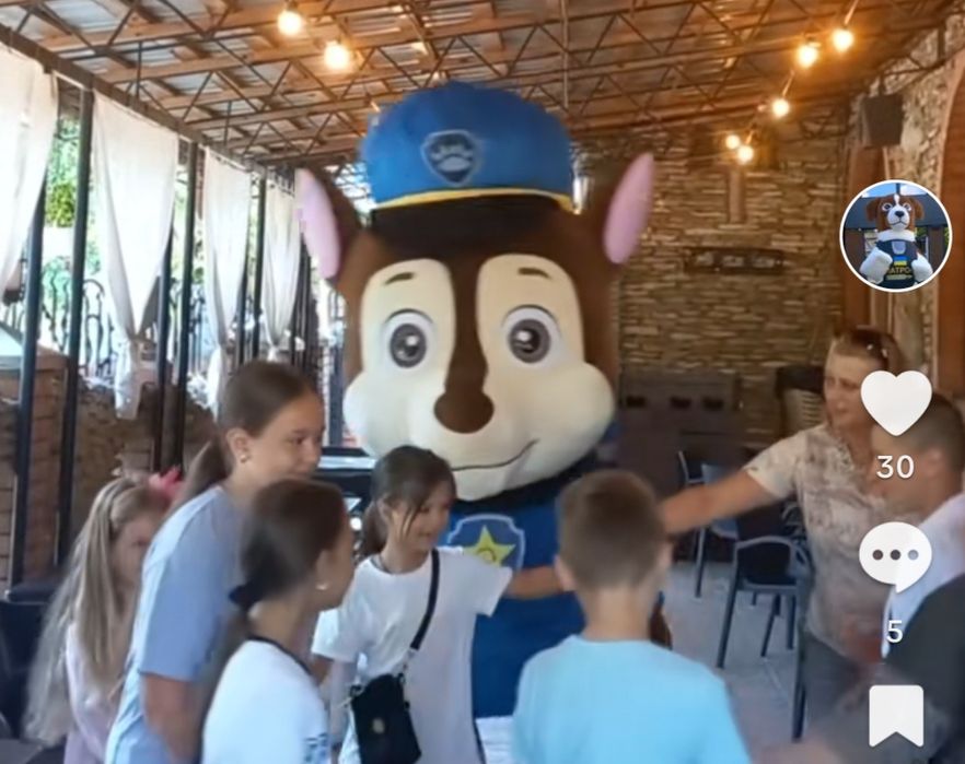 Щенячий патруль, аніматор,дуже великий