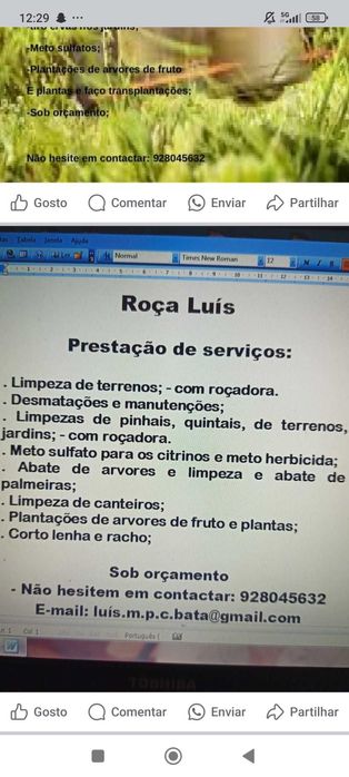 Silvicultura, trabalhos de jardinagem