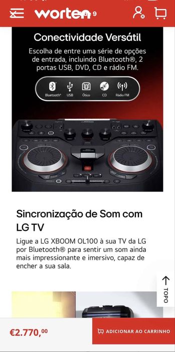 Coluna de som LG