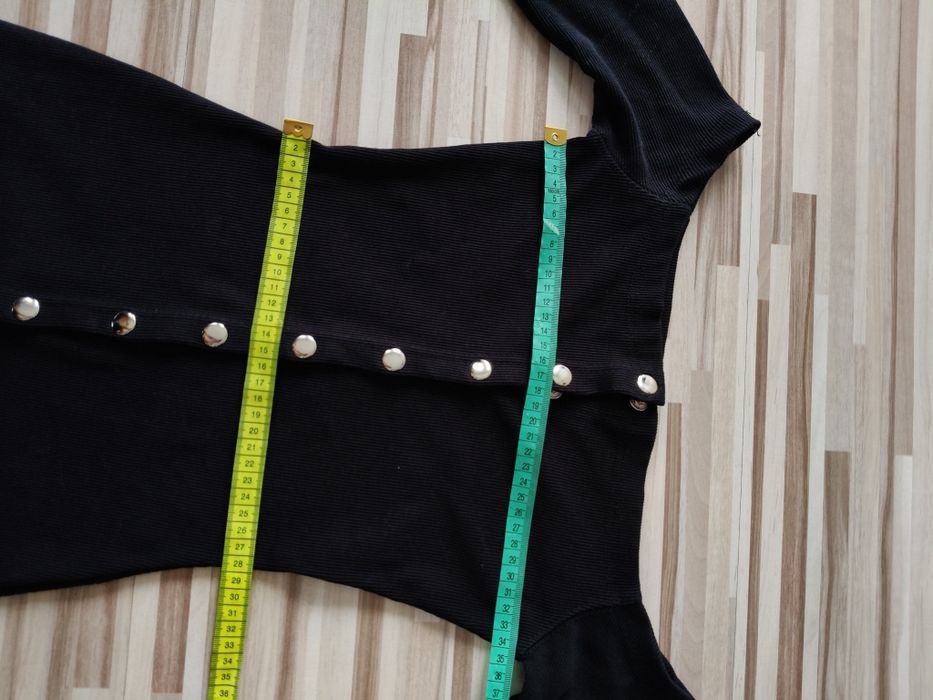 Mała czarna sukienka, prążkowana, XS, Missguided