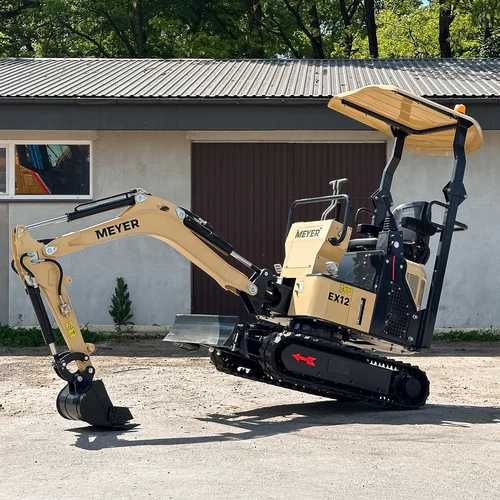 Minikoparka MEYER EX12 Ramię skrętne Joystick 2 prędkości jazdy