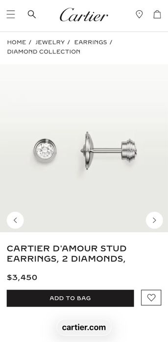 Пусеты в стиле cartier