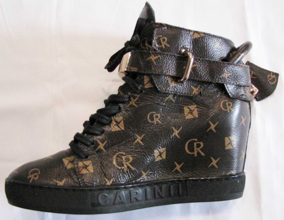 Carinii sneakersy platforma skóra naturalna 38