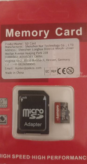 Lenovo 256 GB karta pamięci MicroSD z adapterem