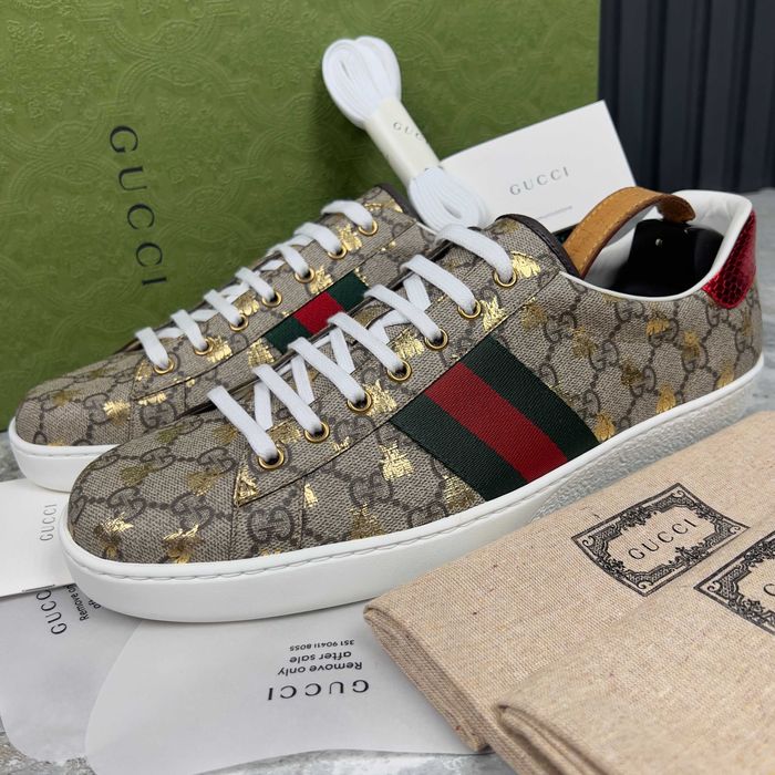 New gucci ace gg bees supreme canvas нові чоловічі кеди оригінал 46eur
