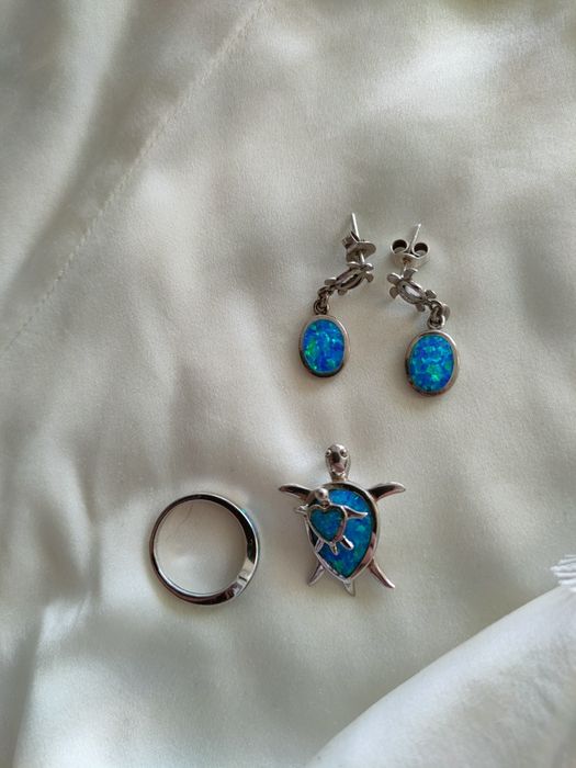 Niebieski opal srebro