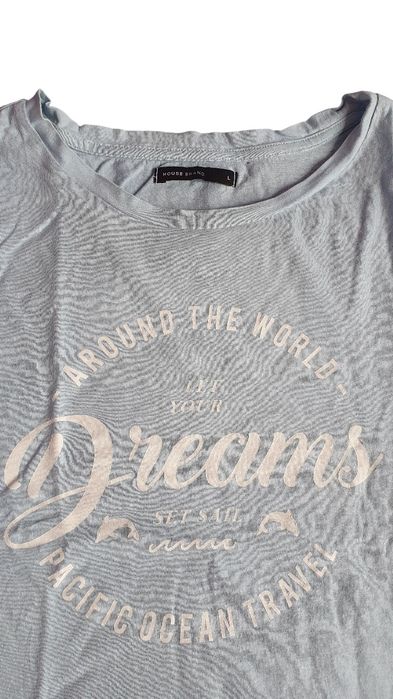 Koszulka niebieska letnia z napisem