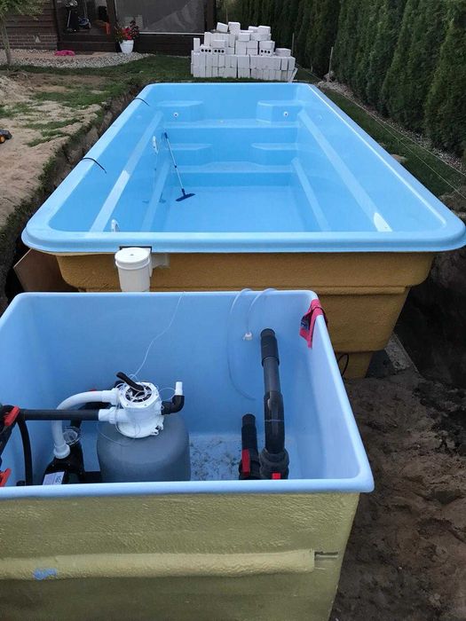 Basen Ogrodowy + FILTRACJA 6,00x3,00x1,55m Poliestrowy , Laminat