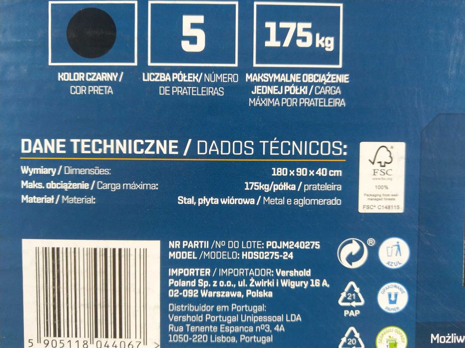 HIT Regał warsztatowy półki na stelażu metalowym KURIER