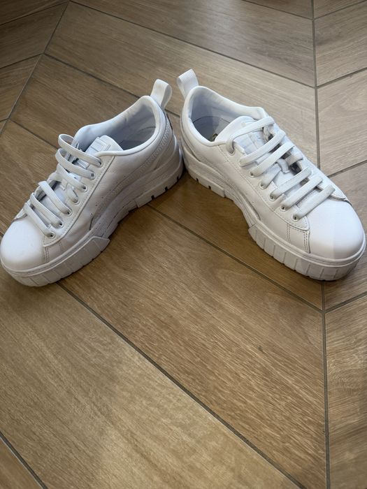 Sneakersy Puma Mayze Classic biale, dkora naturalna, rozmiar 38