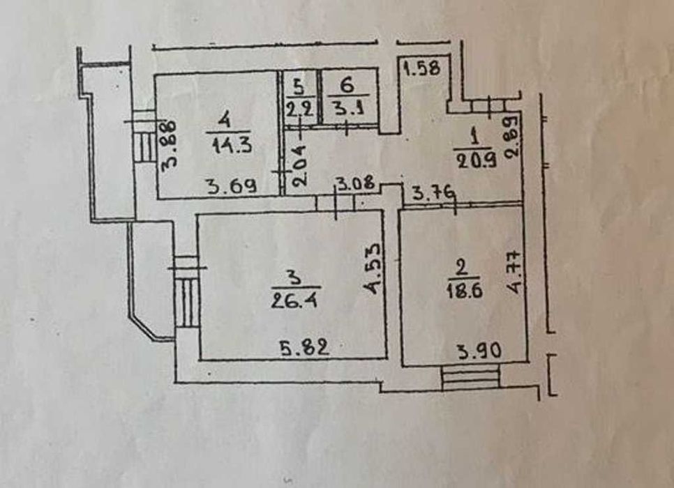 Двокімнатна 90 м², Соломянський р-н, 3 поверх — продається