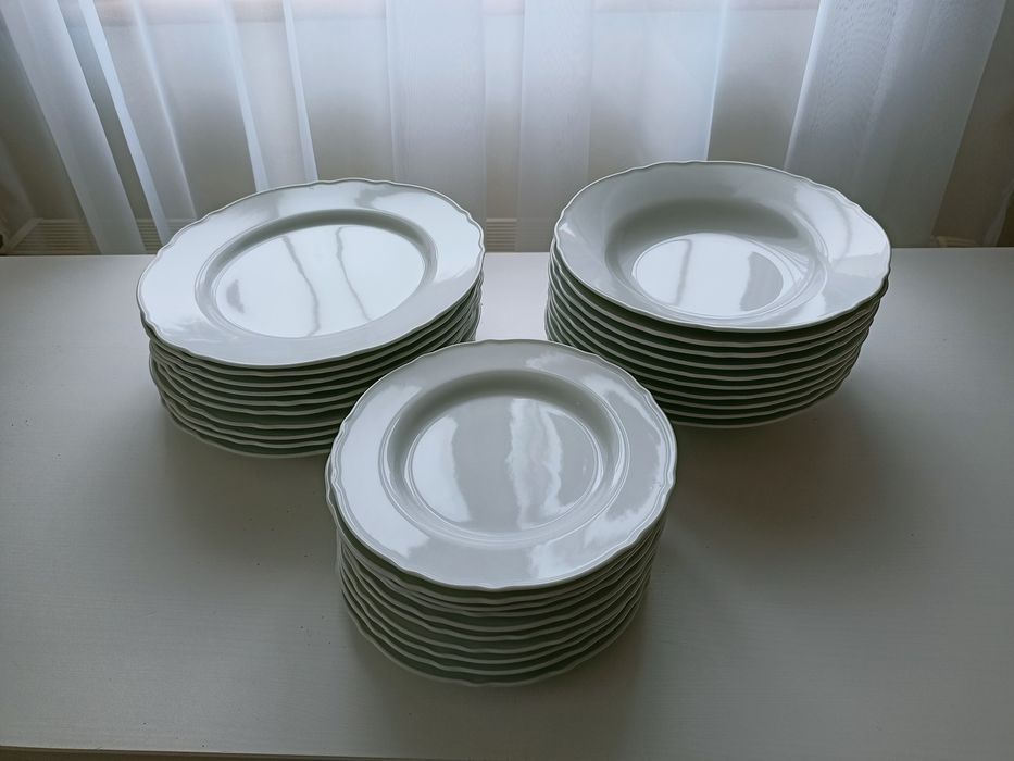 30 szt. Serwis obiadowy zastawa Ikea Upplaga – biały, porcelanowy ta