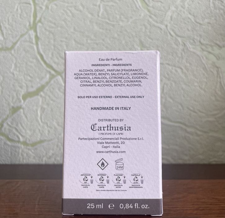 Оригинальный итальяснкий мужской парфюм/одеколон Carthusia Uomo 25 мл