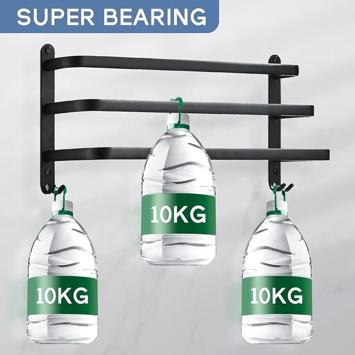 Wieszak na ręczniki do łazienki 60cm czarny 3 poziomy