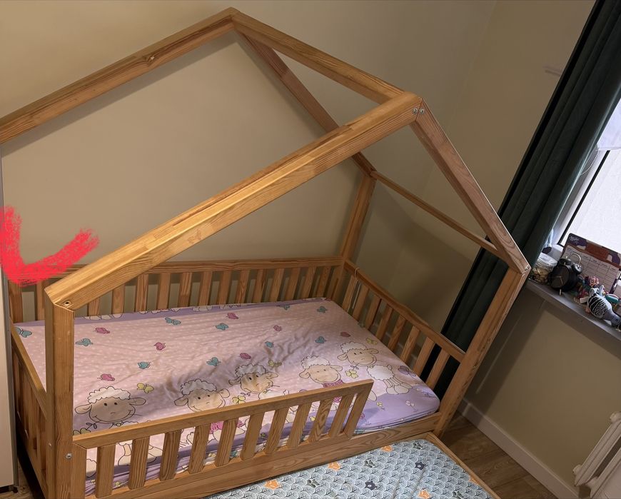 Łóżko lóżeczko podwójne domek dziecięce 100x170