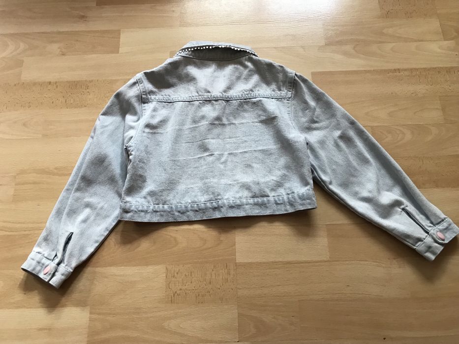 Укорочений стильний джинсовий жакет для дівчаток ріст 116-122-128 см