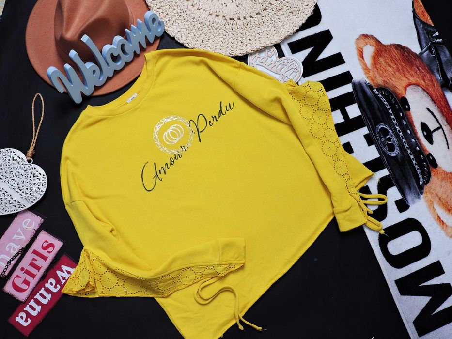 River island bluza overszie z falbanką Glamour S