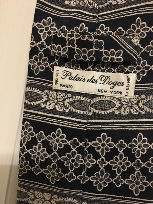 Krawat jedwabny ciemny granat 100% jedwab Palais des Doges 2+1 gratis Dla Taty Męża Dziadka Chłopaka