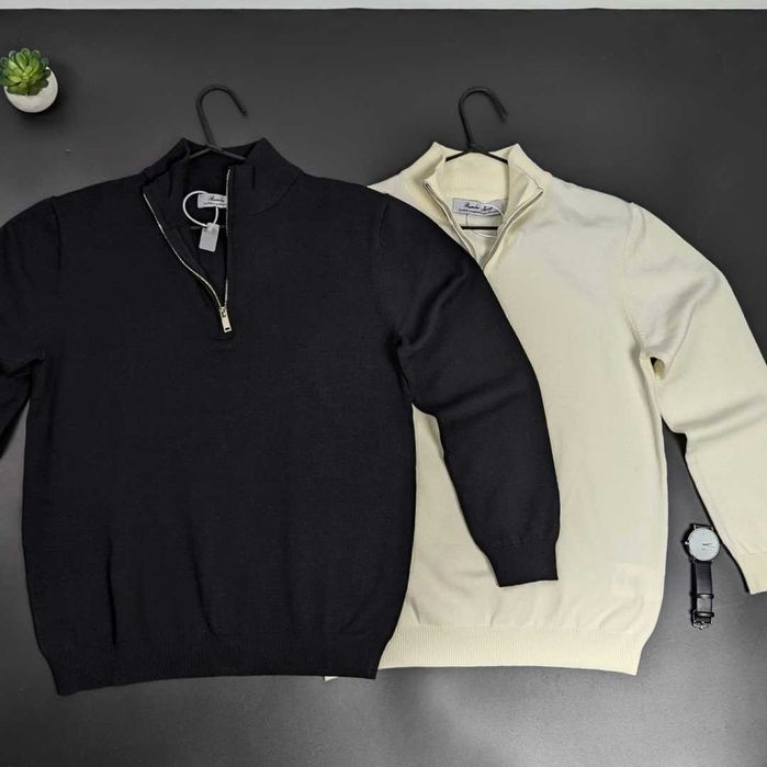 Чоловіча зіп кофта, чоловічий светр, мужская кофта 1/3 зип, свитер