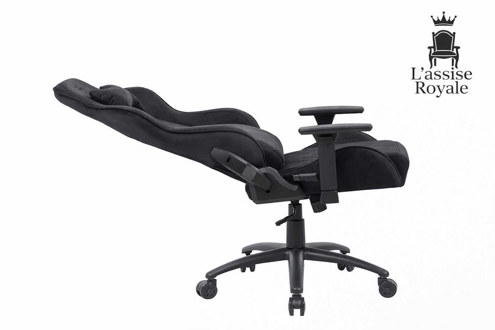 Fotel Gamingowy Welurowy Obrotowy Regulowany Ergonom Krzesło Gracza