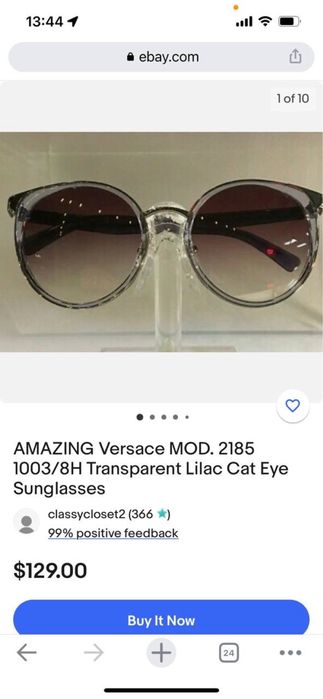 Окуляри Versace Mod. 2185 1003/8H Transparent Lilac Cat Eye.