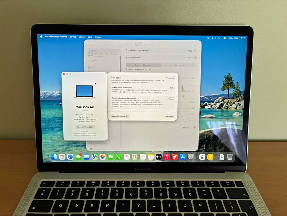 MacBook Air M1 8/256 GB — 2021, stan bardzo dobry