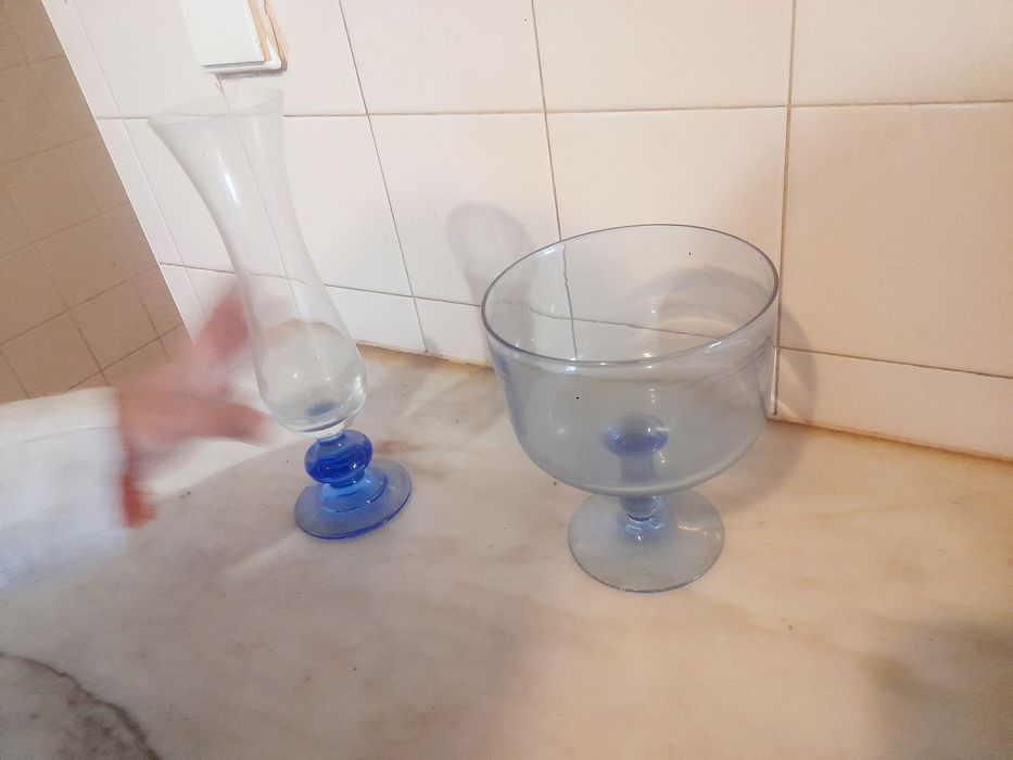 Conjunto de 2 Peças em Vidro Decorativas