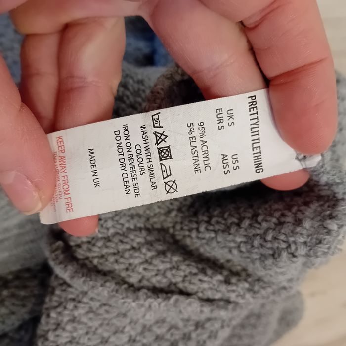 Dresy spodnie z dzianiny jak sweter S ciepłe