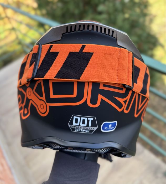 Мото Шолом шлем кросовий Enduro Exdrive FOX сірий оранжевий чорний orz