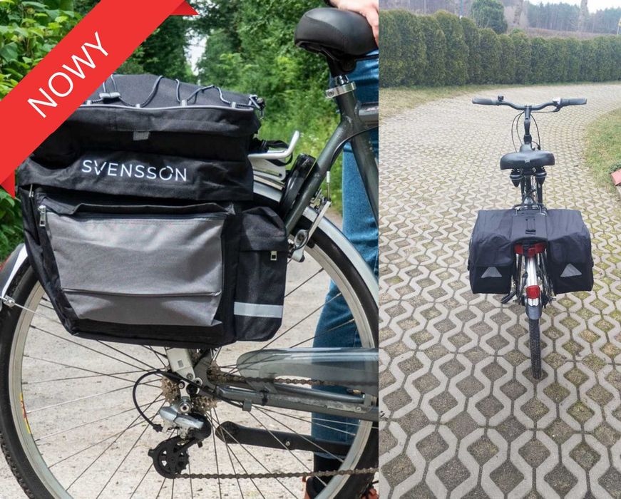 NOWA DUZA  sakwa rowerowa na bagażnik podwójna torba rower POJEMNA