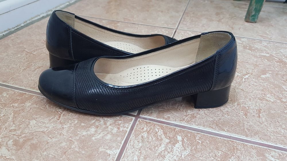 Красивые кожаные черные туфли балетки кожа шкiряні туфлі шкіра чорні