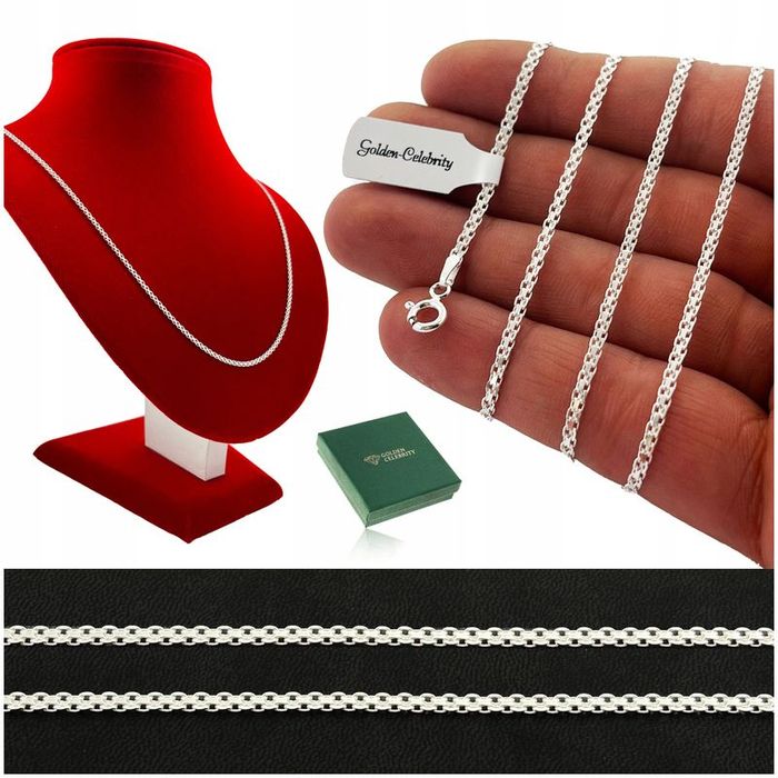 Srebrny Łańcuszek Męski Bismark Długi 80 Cm 2 Mm Srebro Próba 925 + Gr