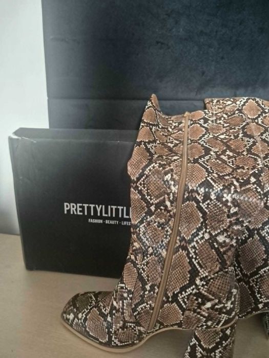 Nowe Botki PrettyLittleThing 41 Wzór Węża Snake Print