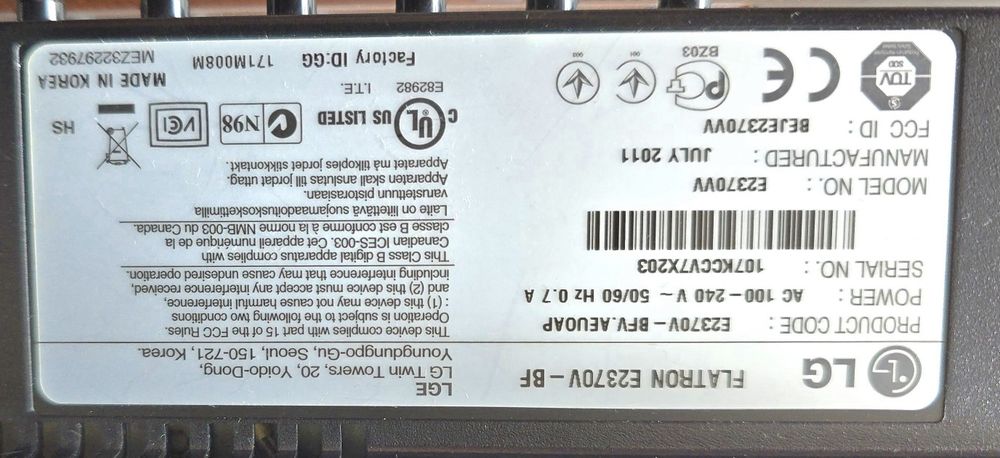 Monitor HD LG E2370