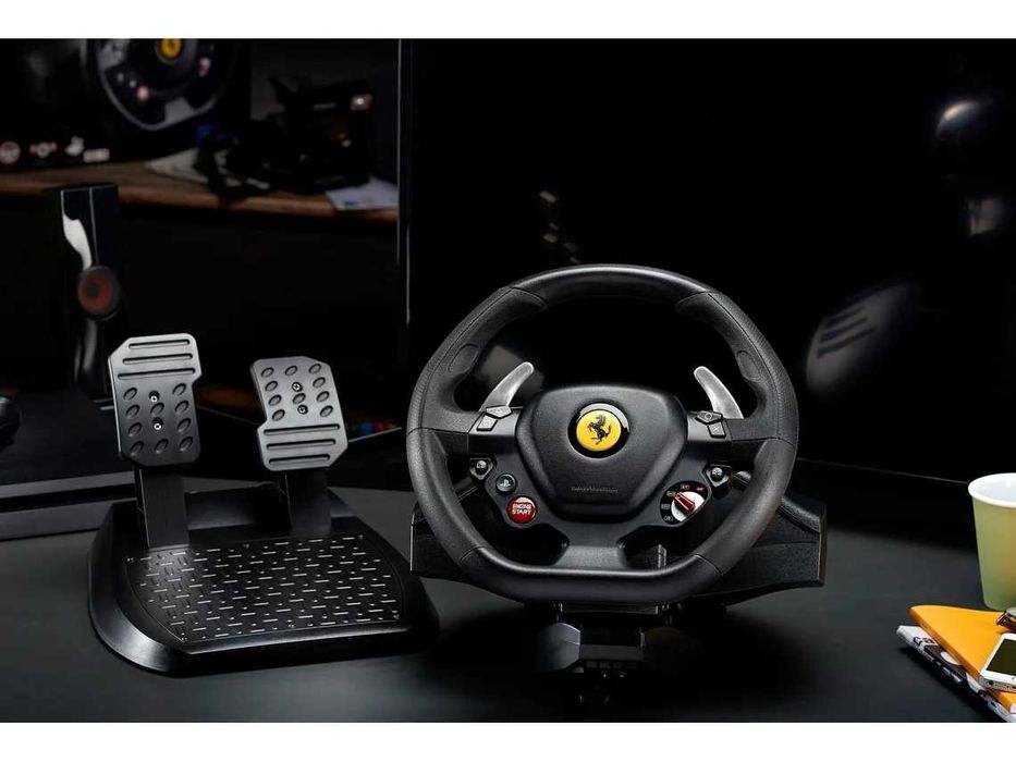 Volante + Pedais THRUSTMASTER T80 Ferrari 488 GTB (PS5/PS4/PC - Preto)