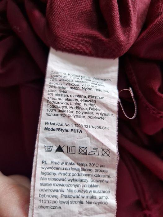 Tatuum burgundowa sukienka 42 model Pufa
