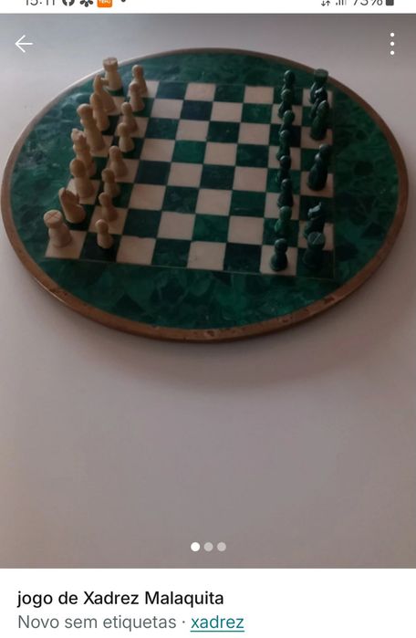 Jogo de xadrez em malaquite e jade