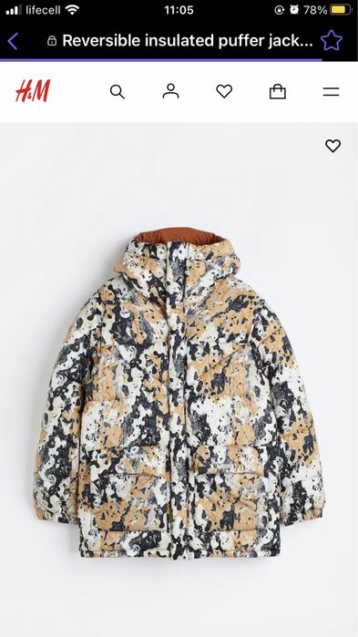 Куртка пуховик H&M розмір М L чоловіча