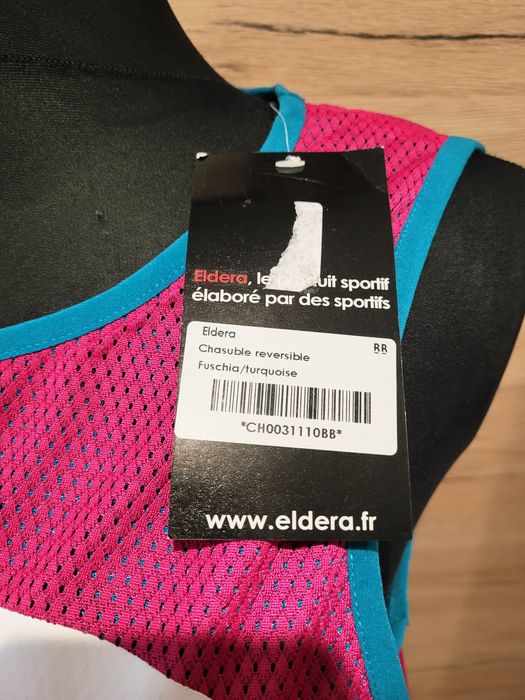 Dwustronny kamizelka bezrękawnik Eldera fuksja turkus rugby