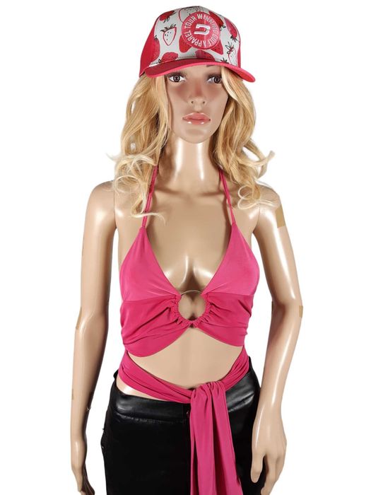 Nowy różowy croptop krótki top bluzka 32,XXS/34,XS PrettyLittleThing