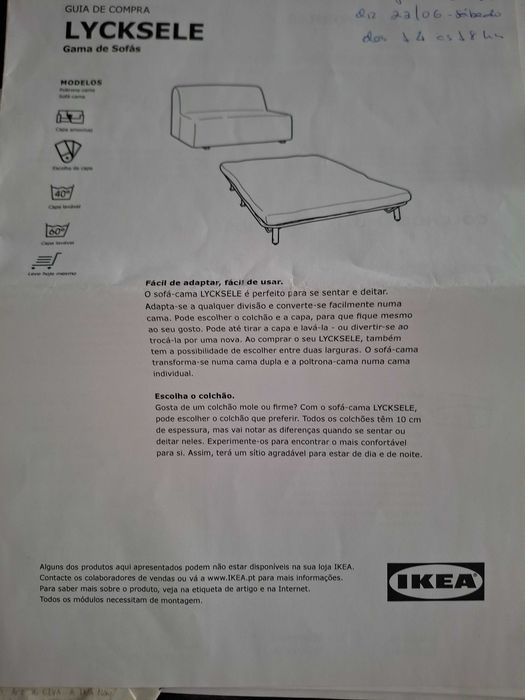 Sofá-cama IKEA LYCKSELE com duas capas cinza e verde