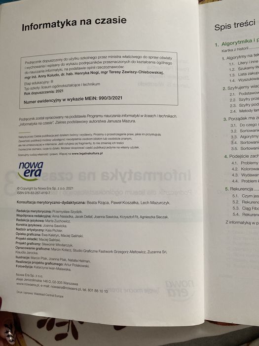 Informatyka na czasie 3 zakres podstawowy